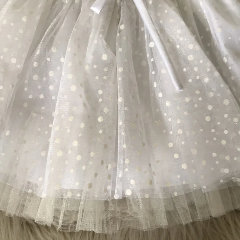 GIRLS - White Polka Dots Formal Dress